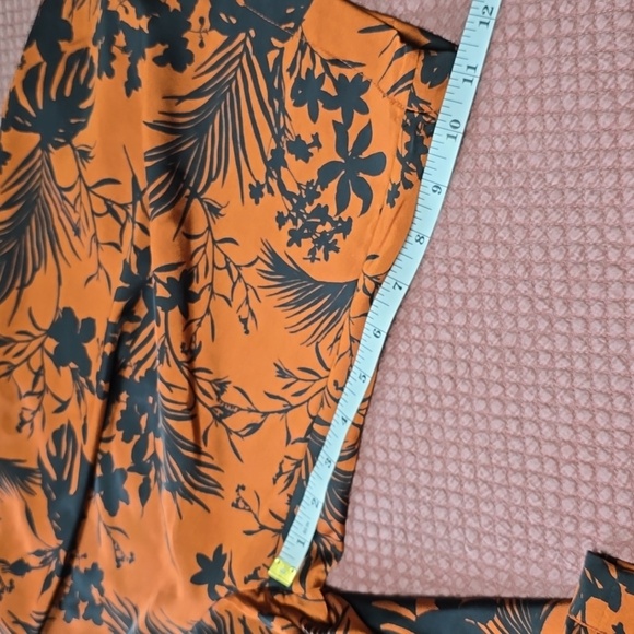 Future Collective Kahlana Barfield Brown Floral Black & Orange Women's Shorts - Picture 7 of 13